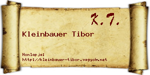 Kleinbauer Tibor névjegykártya